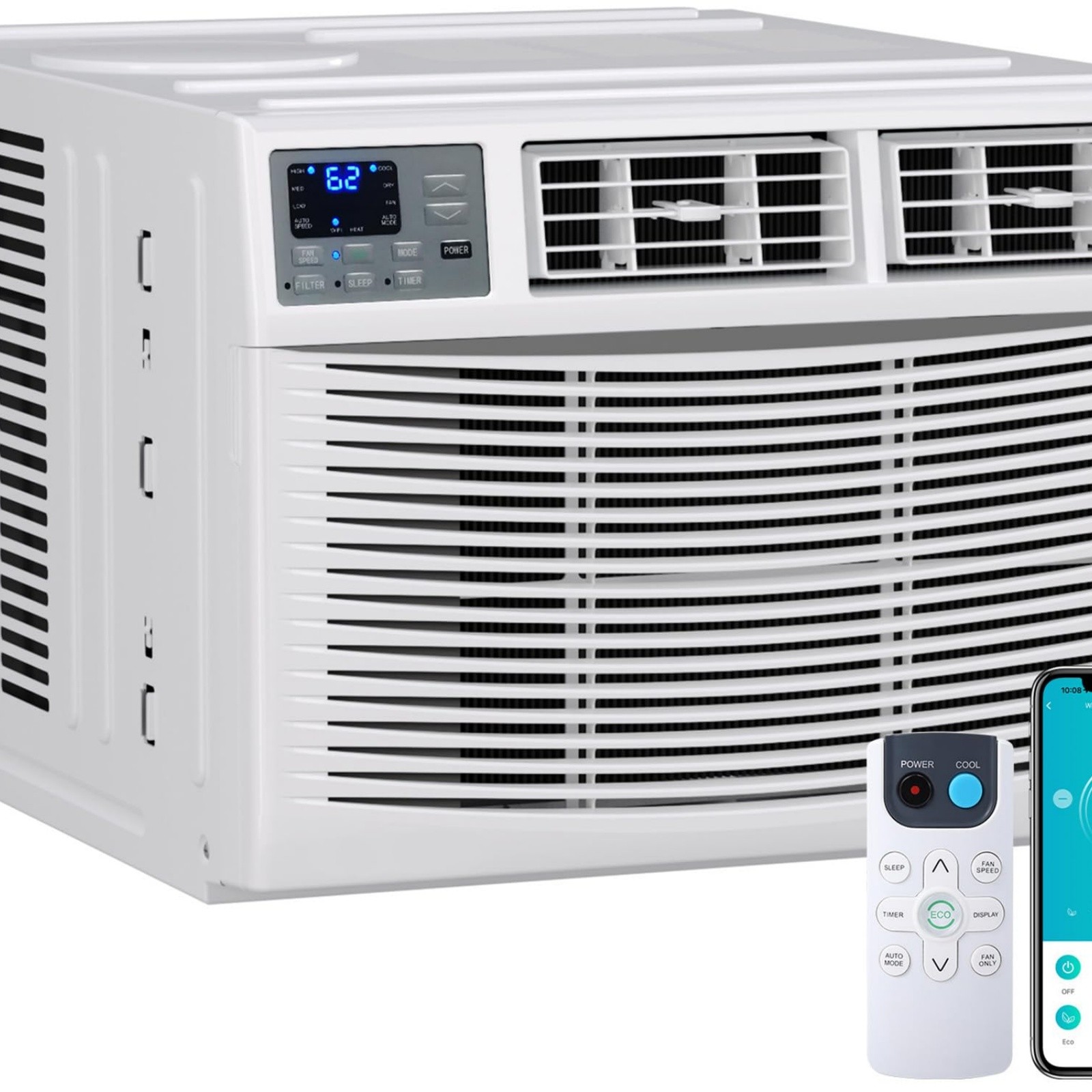 ❄️8000 BTU Window Air Conditioner with Heater WiFi Smart Window AC Unit 350 Sq U