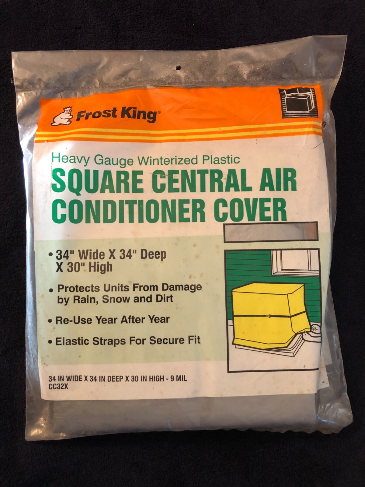 FROST KING 34&Prime; X 30&Prime; X 34&Prime; Air Conditioner Cover CC32X Grey SEALED FAST SHIP!