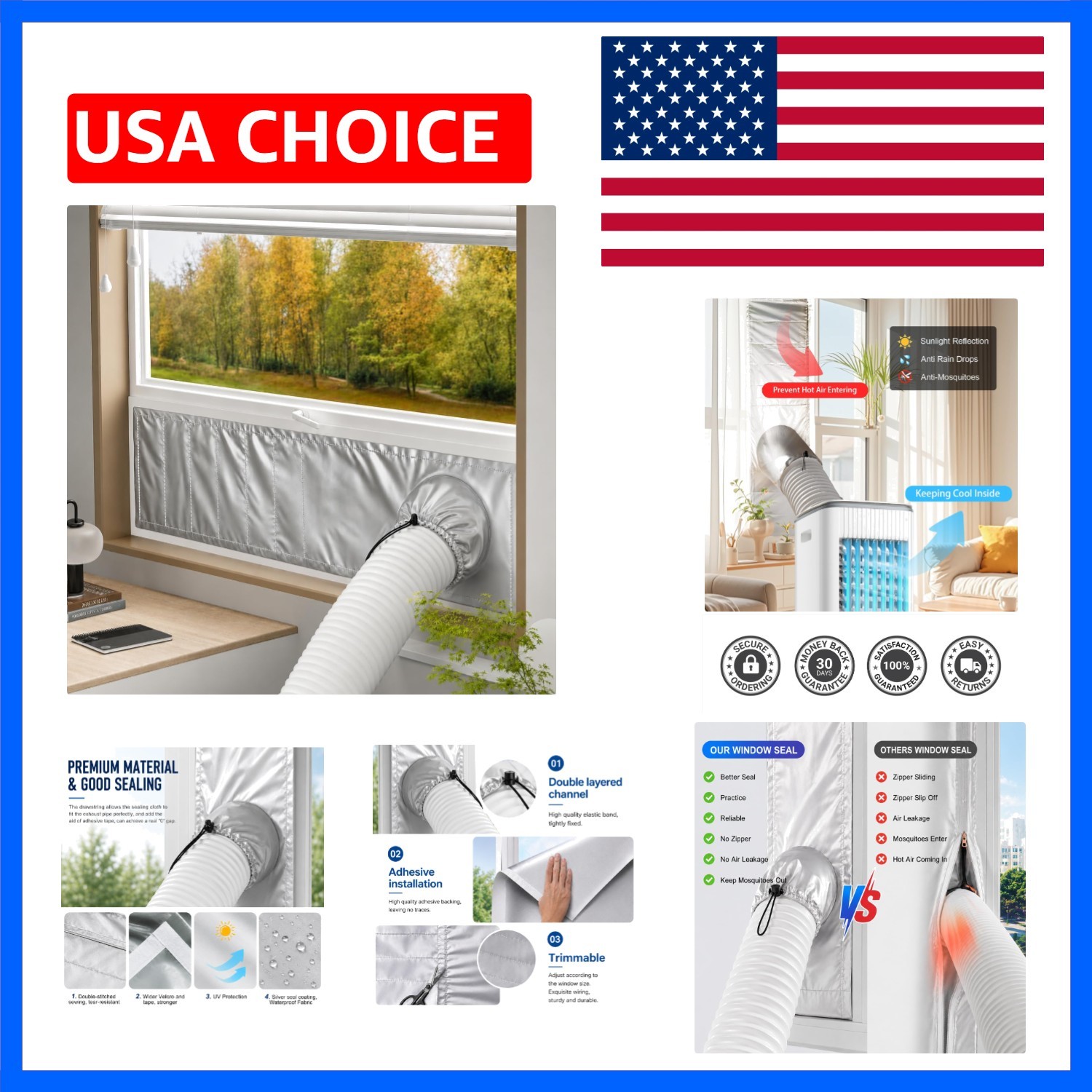 Window Seal Kit Silver for Portable Air Conditioner – 【30% Sunshade Heat Insu…