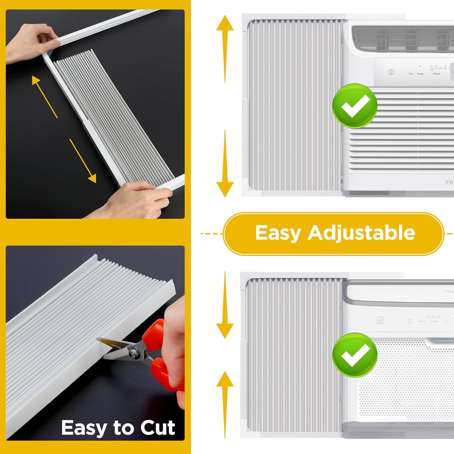 Window Air Conditioner Side Panels with Frame,Adjustable Extra Wide Air Conditio