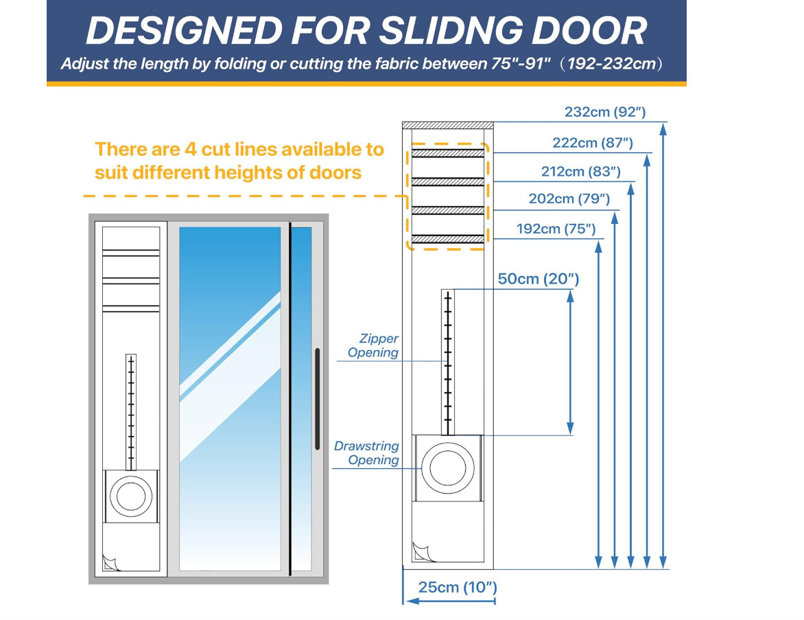 Portable AC Window Vent Kit for Sliding Door, 100% Sealing Portable Air Conditio