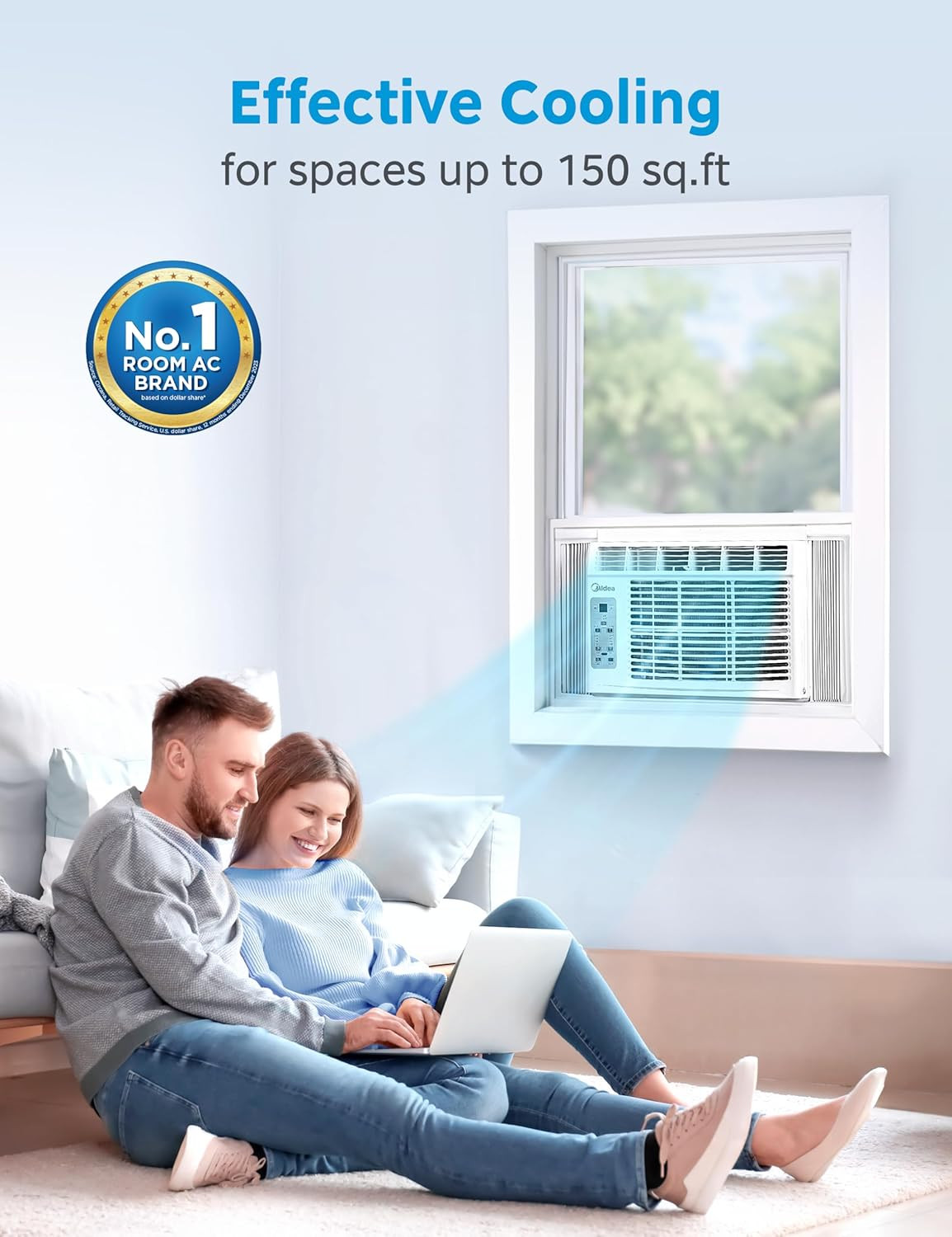 5,000 BTU Window Air Conditioner, Cools up to 150 Sq. Ft. with Easy-To-Use Reusa