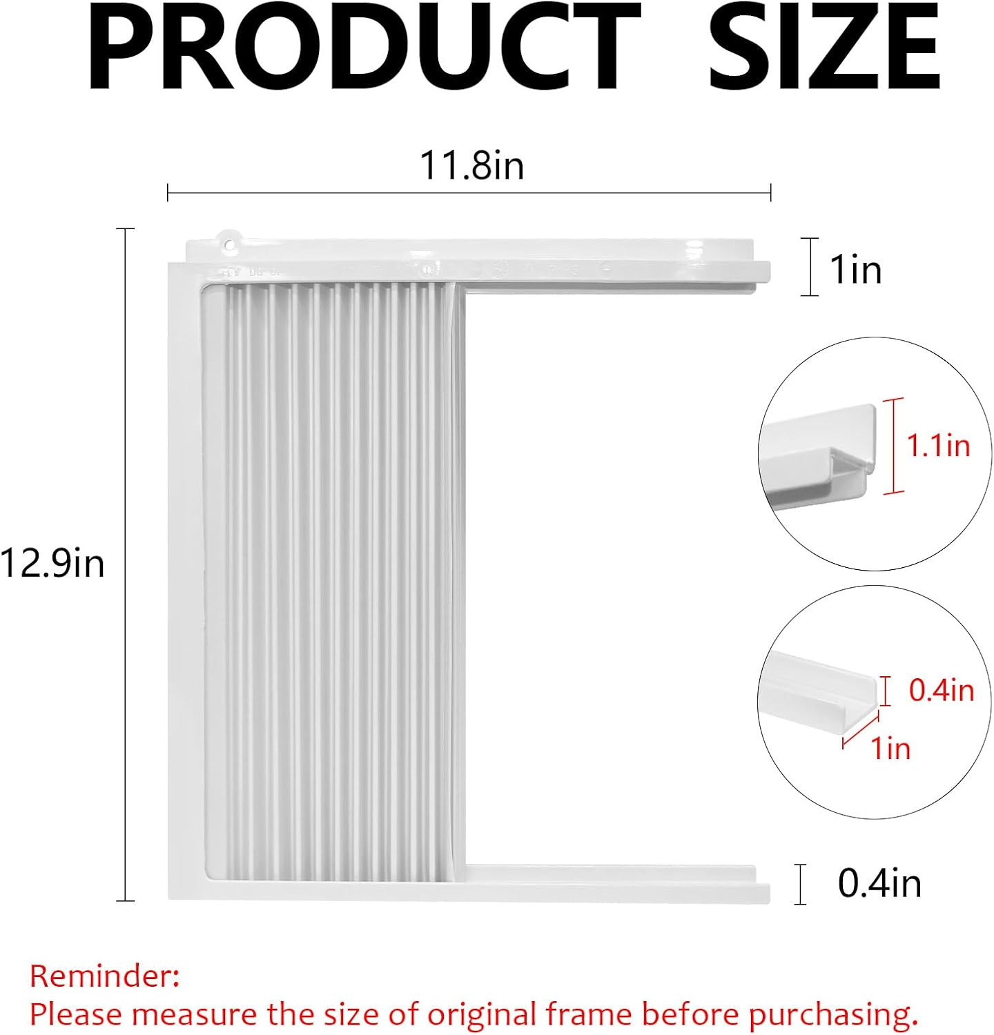 Window Air Conditioner Side Panels with Insulating Foam Frame
