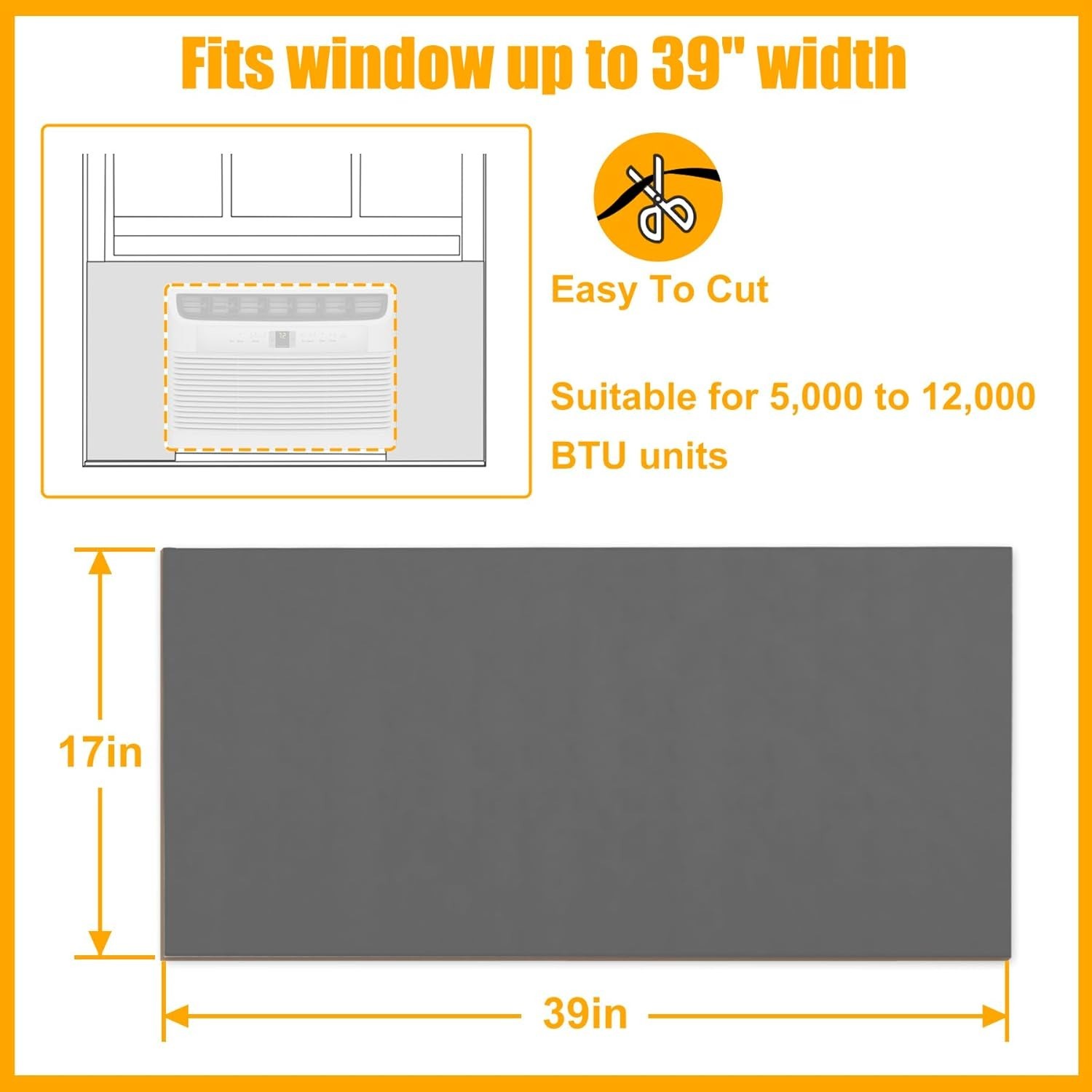 Universal 39&Prime; x 17&Prime; Window AC Insulation Panels – Durable Foam Weather Seal