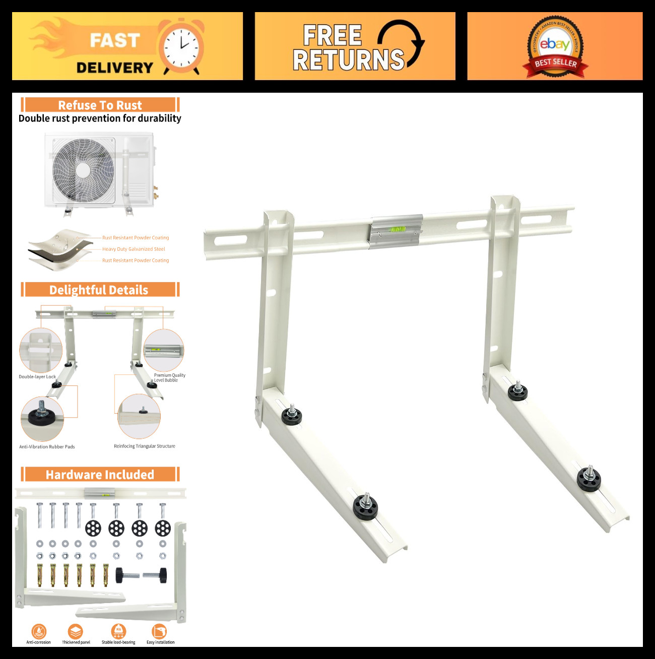 Universal Mini Split Air Conditioner Wall Mount Bracket, Heavy Duty Support 270