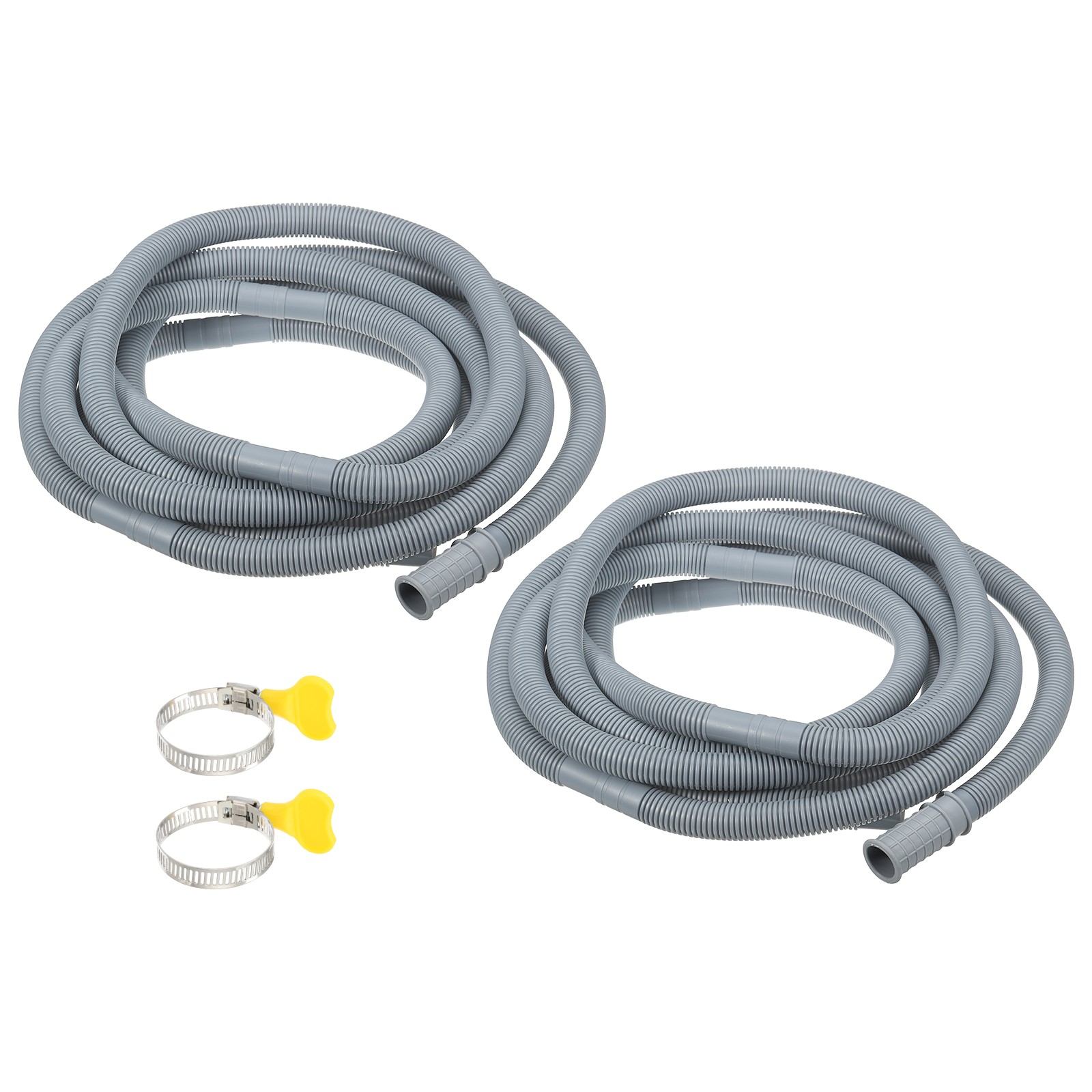 16.4Ft Air Conditioner Drain AC Drain Connector Hose with Clamp Gray 2Set