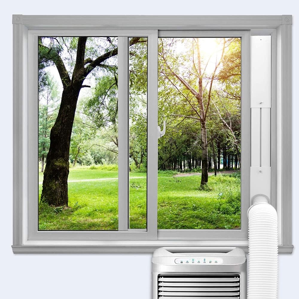 Portable AC Window Vent Kit 5.9” Exhaust Hose Adjustable Universal Seal Panel Ho