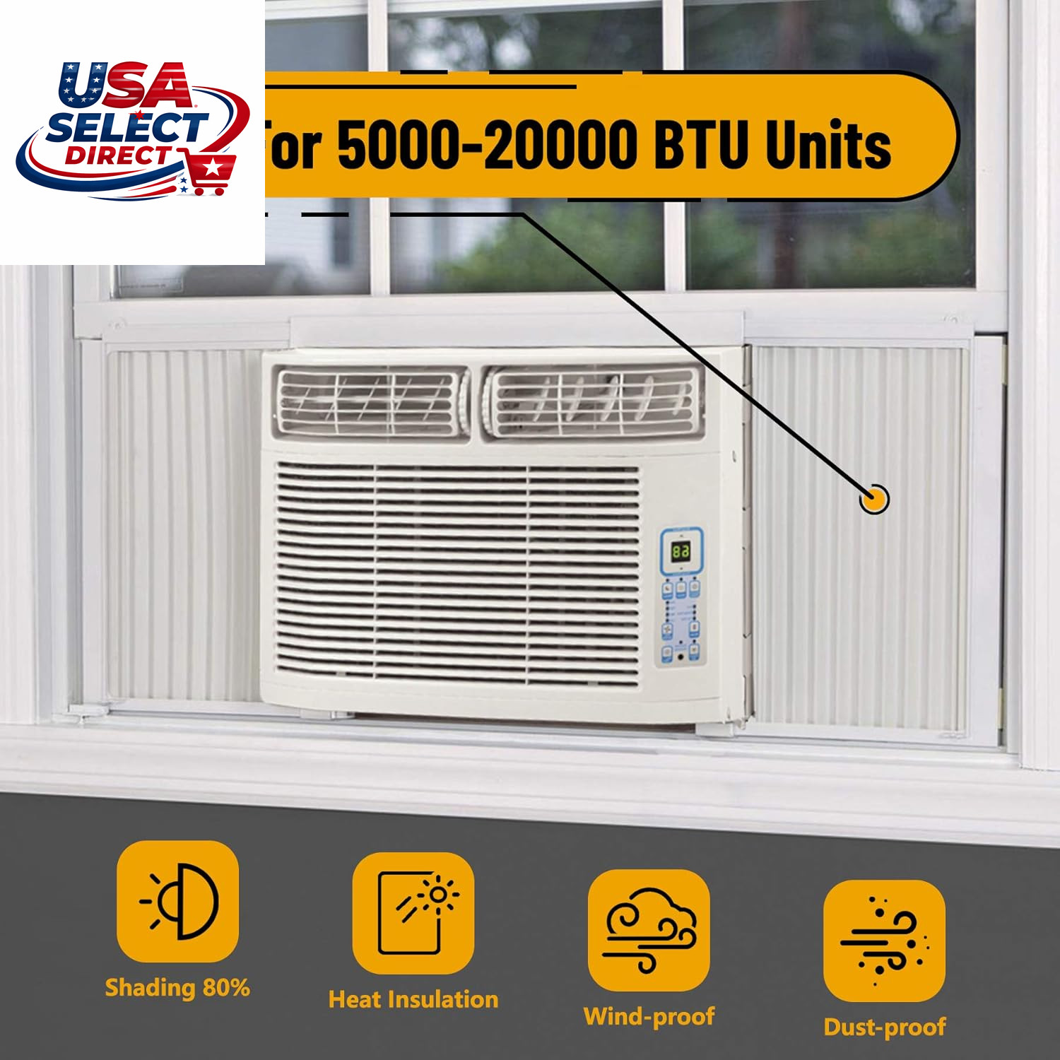 Window Air Conditioner Side Panel Kit, 17&Prime; H x 10&Prime; W, 2 Pack