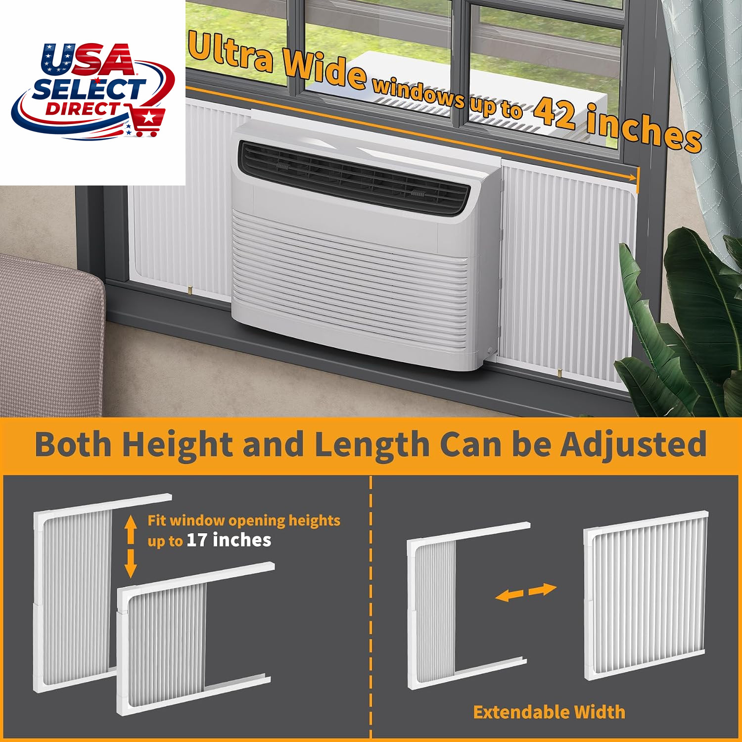 Adjustable Window Air Conditioner Side Panels 2 Pack – Fits Most Units