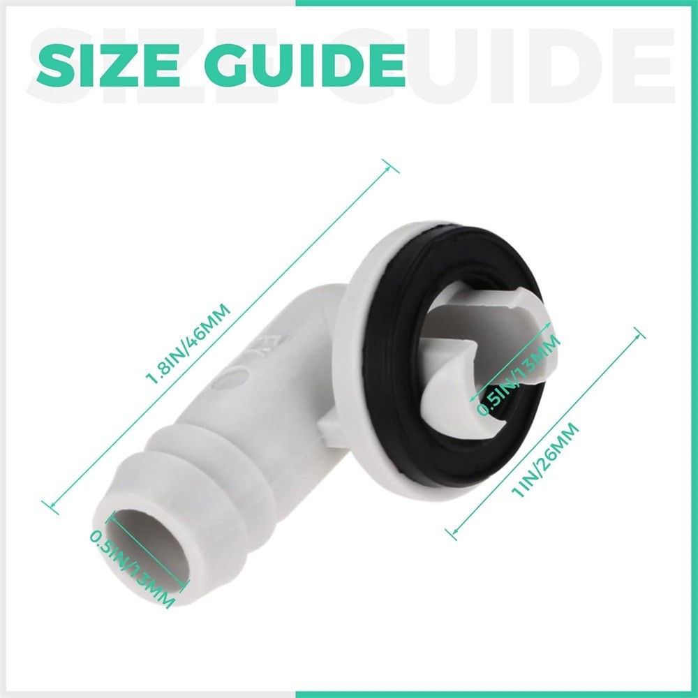 4Pcs 0.6 Inch 15mm Air Conditioner Drain Hose Connector Elbow For Windows