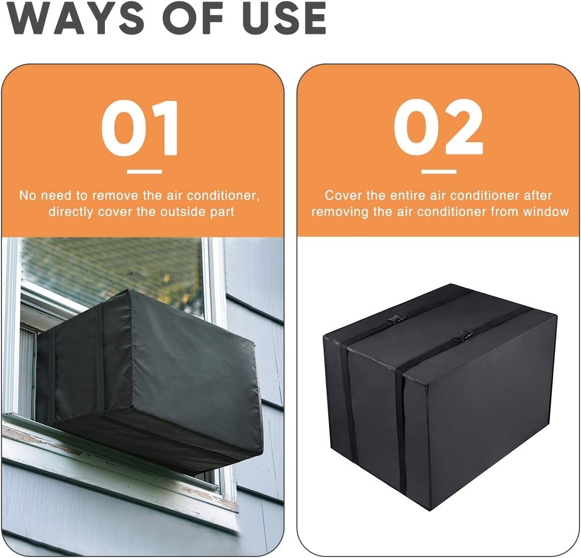 Outdoor Window AC Cover Waterproof Oxford 21x16x15 Protects 3000-7000 BTU