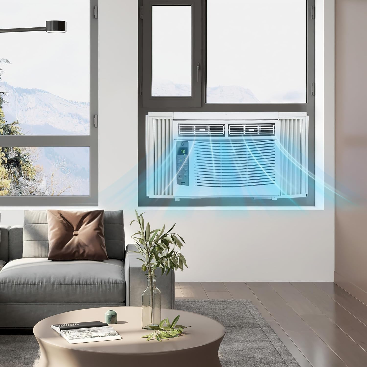 6,000 Btu Window Air Conditioner, Cools up to 250 Sq. Ft with Cooling, Dehumidif