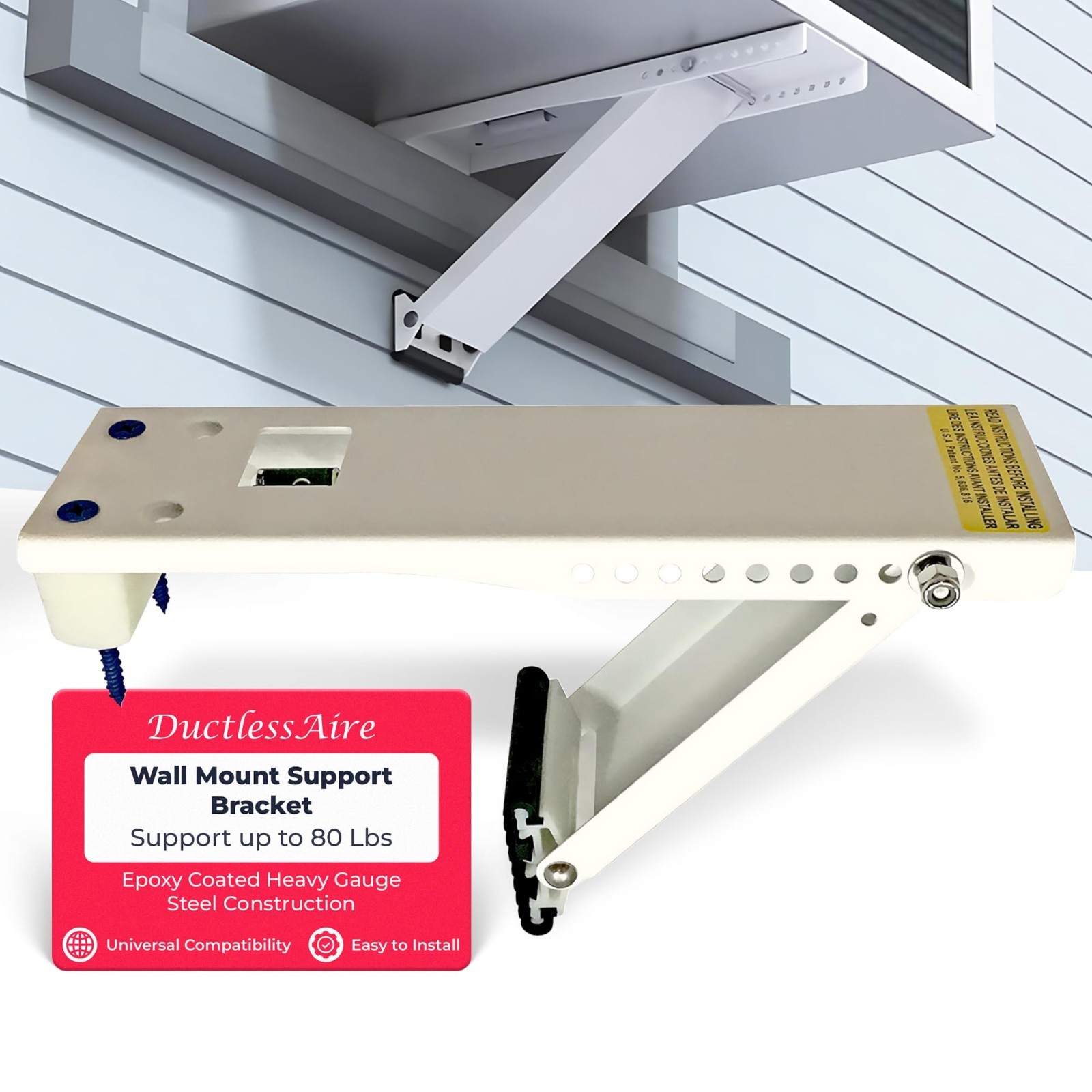 Heavy Duty Wall Mount Bracket for Ductless Mini Split & Window AC Units – 80 lbs