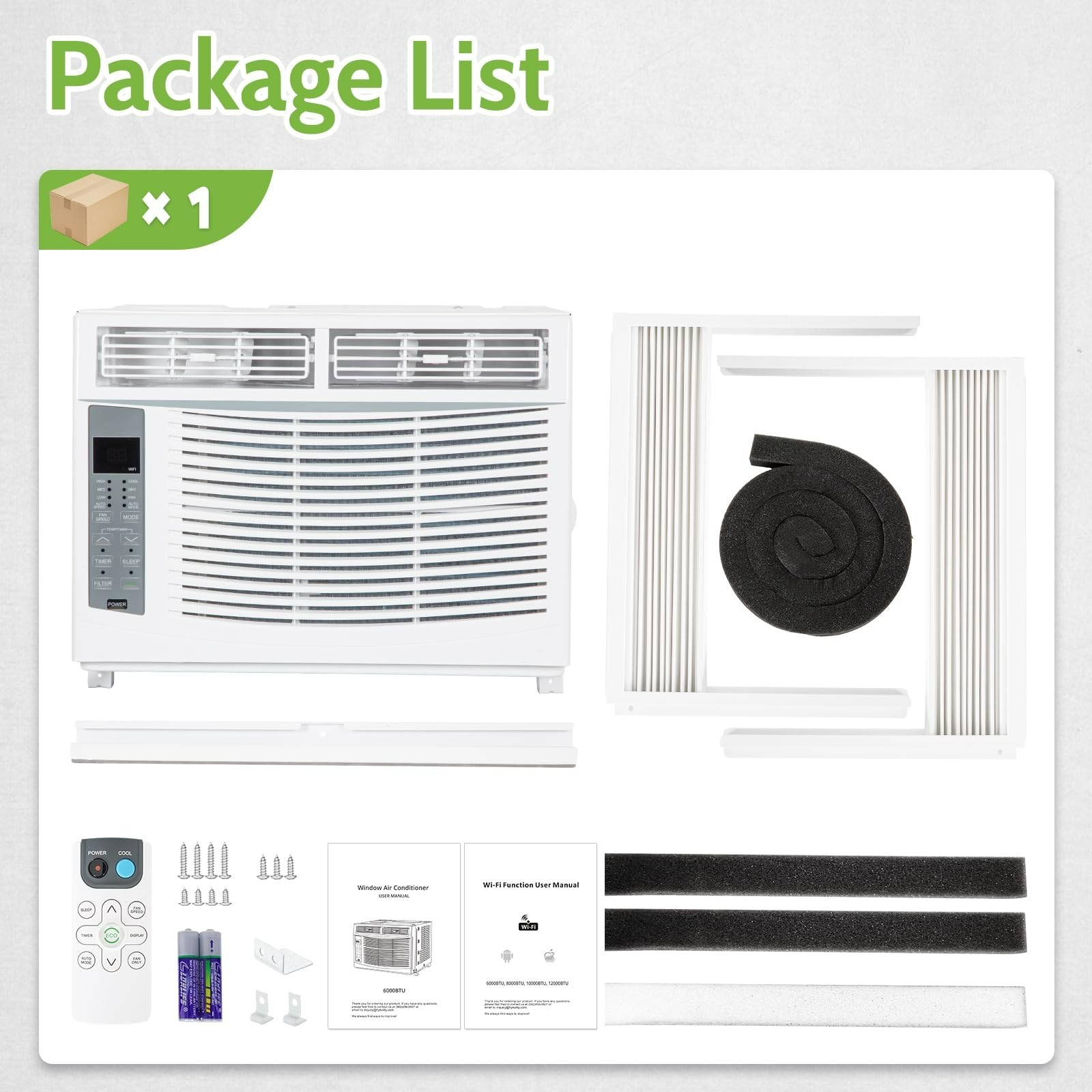 ACHAZEL WiFi Enabled 6,000 BTU Window Air Conditioner, Smart Window AC Unit