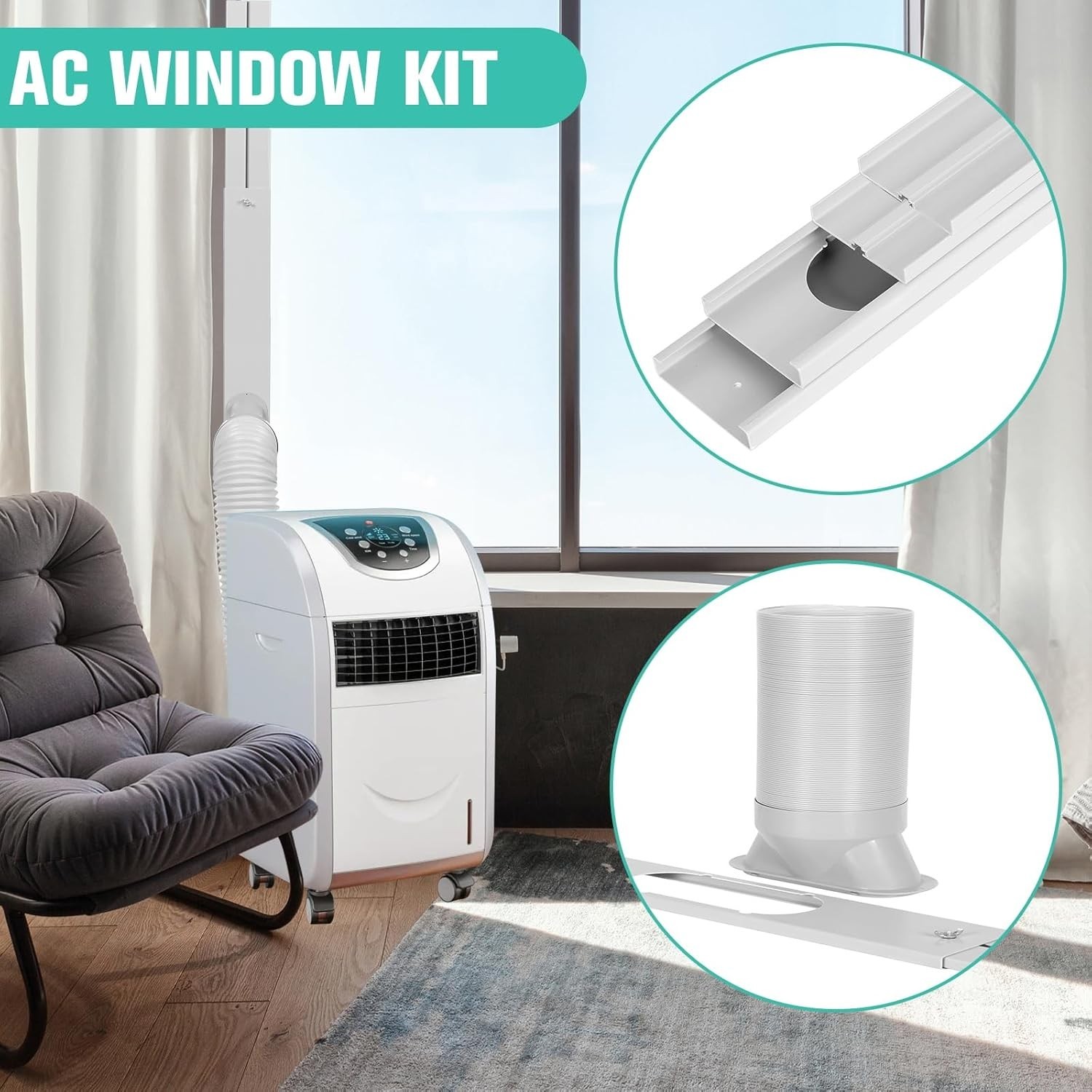 Kit de ventilación para ventana de aire acondicionado con manguera de escape NEW