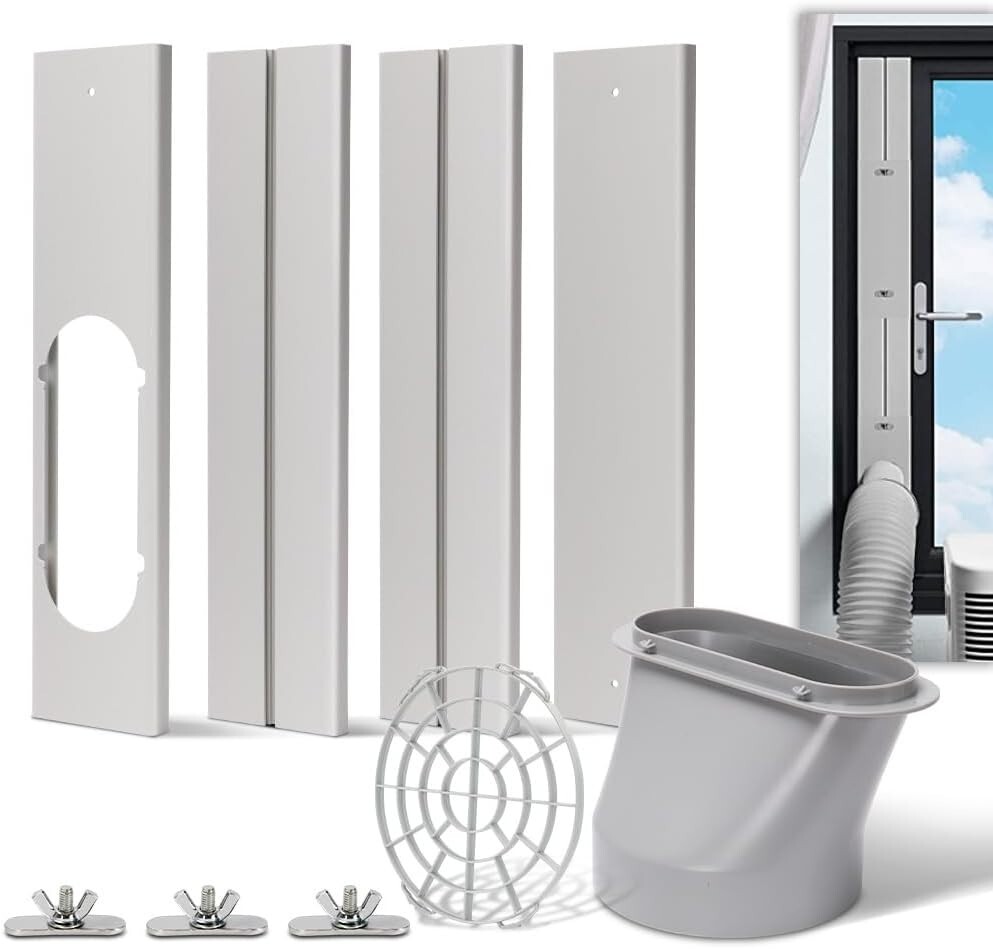 Conditioner Window Kit with Coupler 5.9Inch Adjustable Window Seal Plate for A C