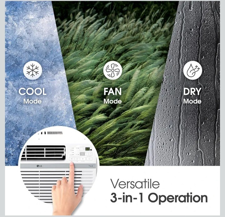 LG 8,000 Window Air Conditioner, 115V, 350 Sq.Ft. (14&prime; x 25&prime; Room Size),…