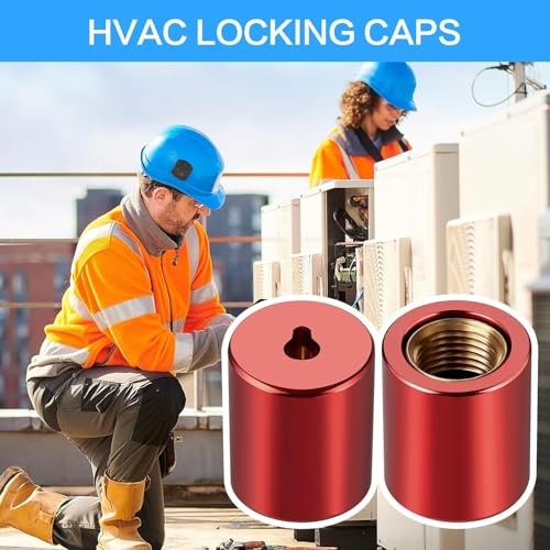 Refrigerant Locking Caps 20-Pack, 1/4 Inch Tamper Resistant AC Valve Port Cap