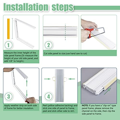 Window Air Conditioner Side Panels Kit, Adjustable Air Conditioner Replacement