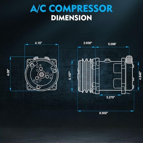 Universal Air Conditioner AC Compressor with Clutch (2 Grooves(Sanden 508))