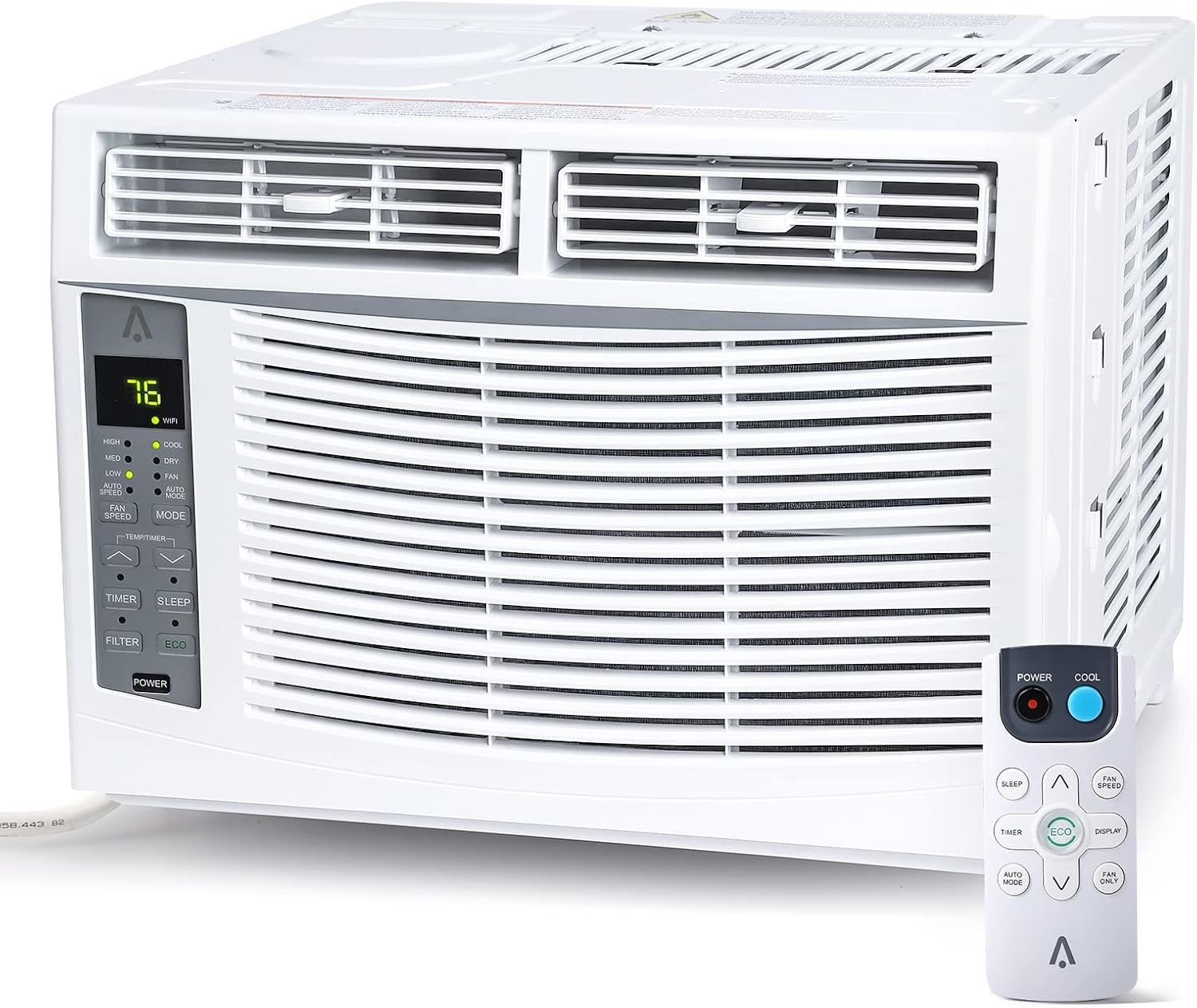 6,000 BTU Window Air Conditioner 24H Timer with Wi-Fi & Remote Control 250sq.ft