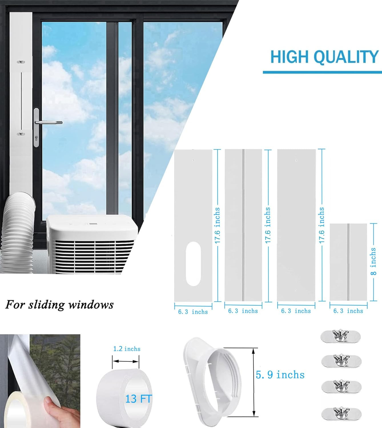 Portable Air Conditioner Window Seal Kit with Coupler,Adjustable