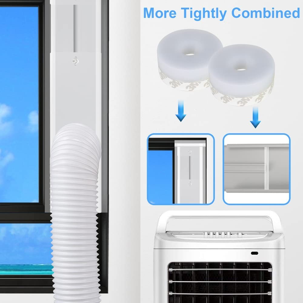 Portable Air Conditioner Window Kit – Adjustable Sliding Vent with 2Pack Seal, 5