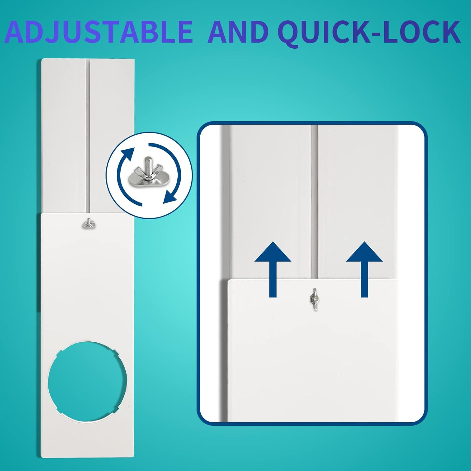 Portable Air Conditioner Sliding Door AC Vent Kit, Universal Adjustable
