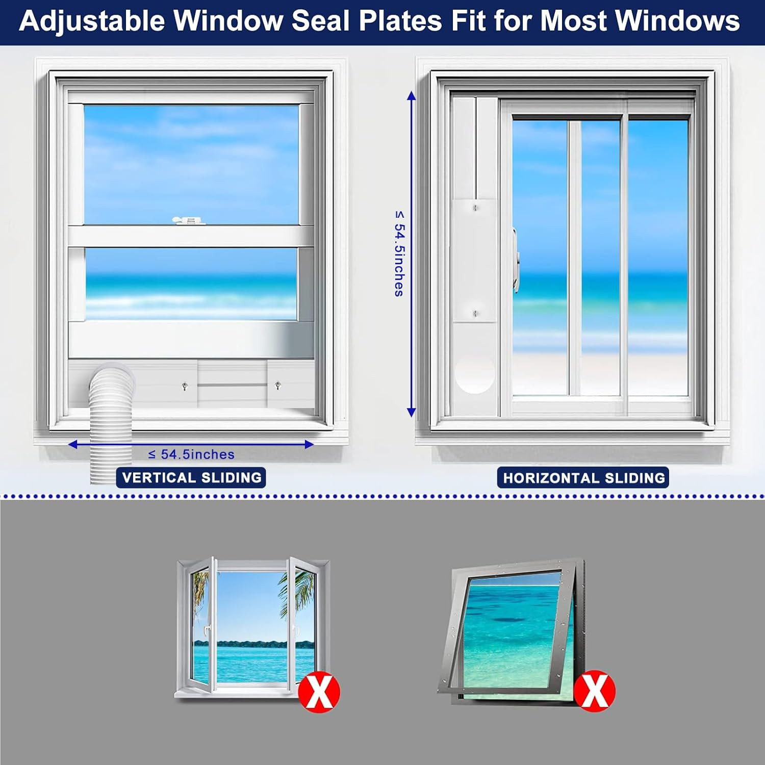 Portable Air Conditioner Window Seal Kit, AC Window Seal Suitable for 5.9” AC Ex