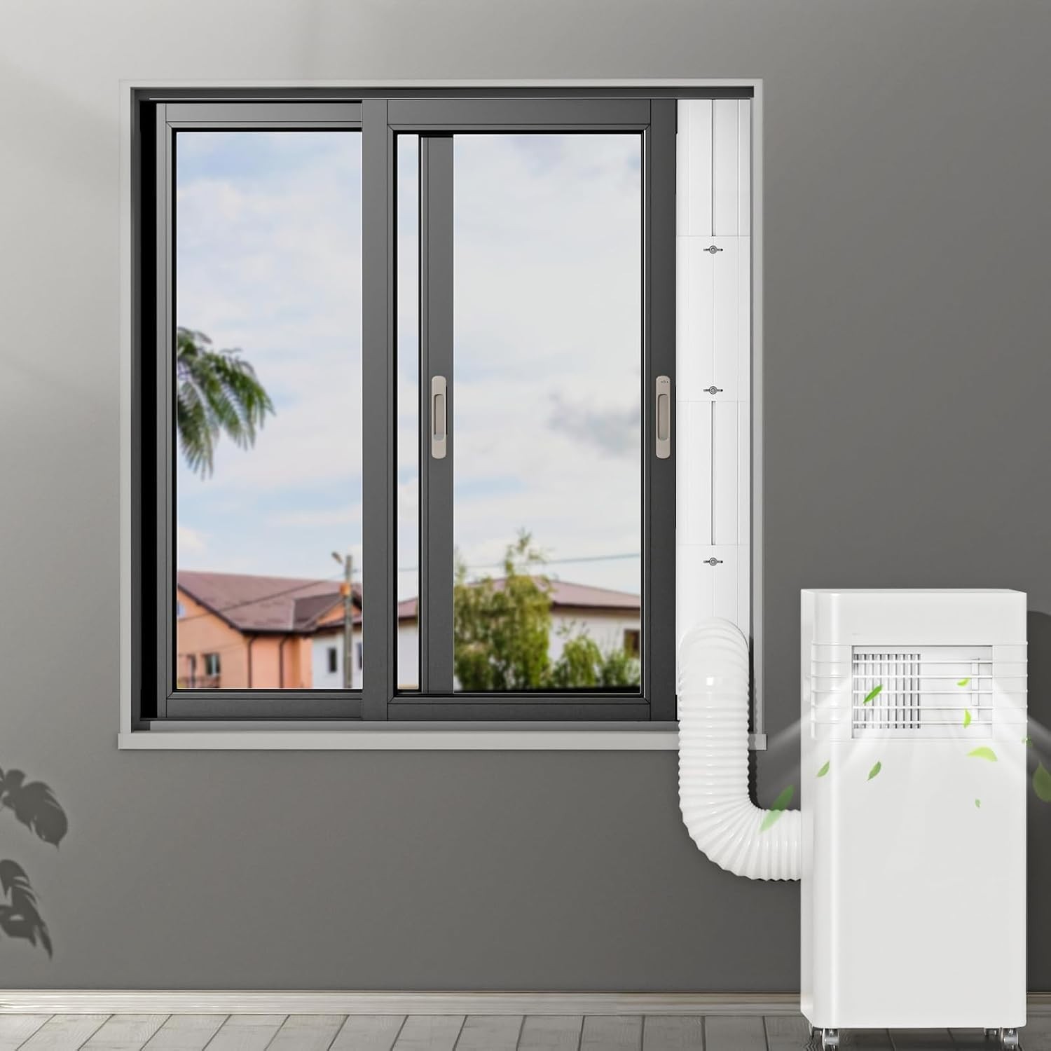 Kit de aire acondicionado portátil para ventana con manguera de escape de 5,9&Prime; p