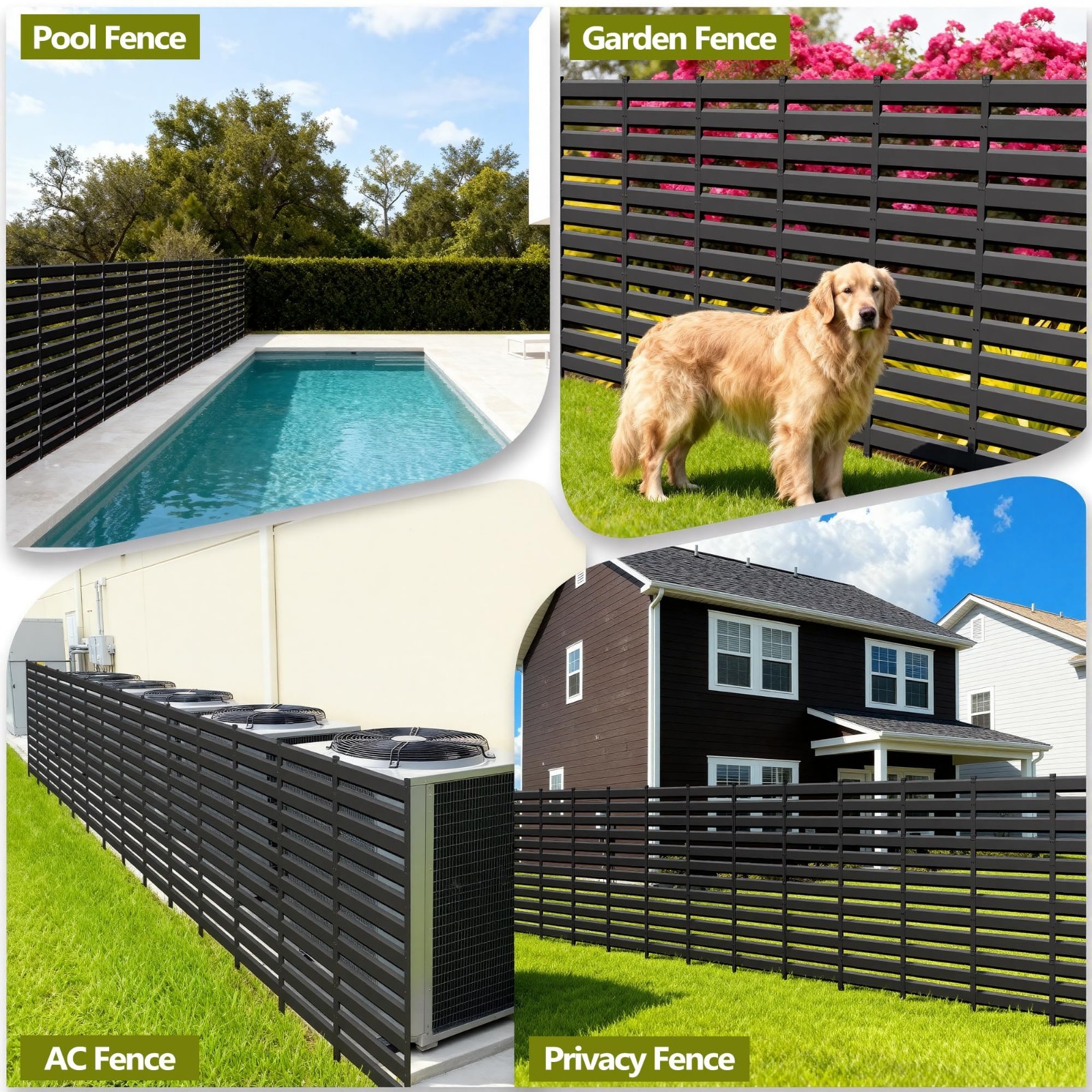 48x45in Air Conditioner Privacy Fence Screen & Trash Can Enclosure – No Dig Outd