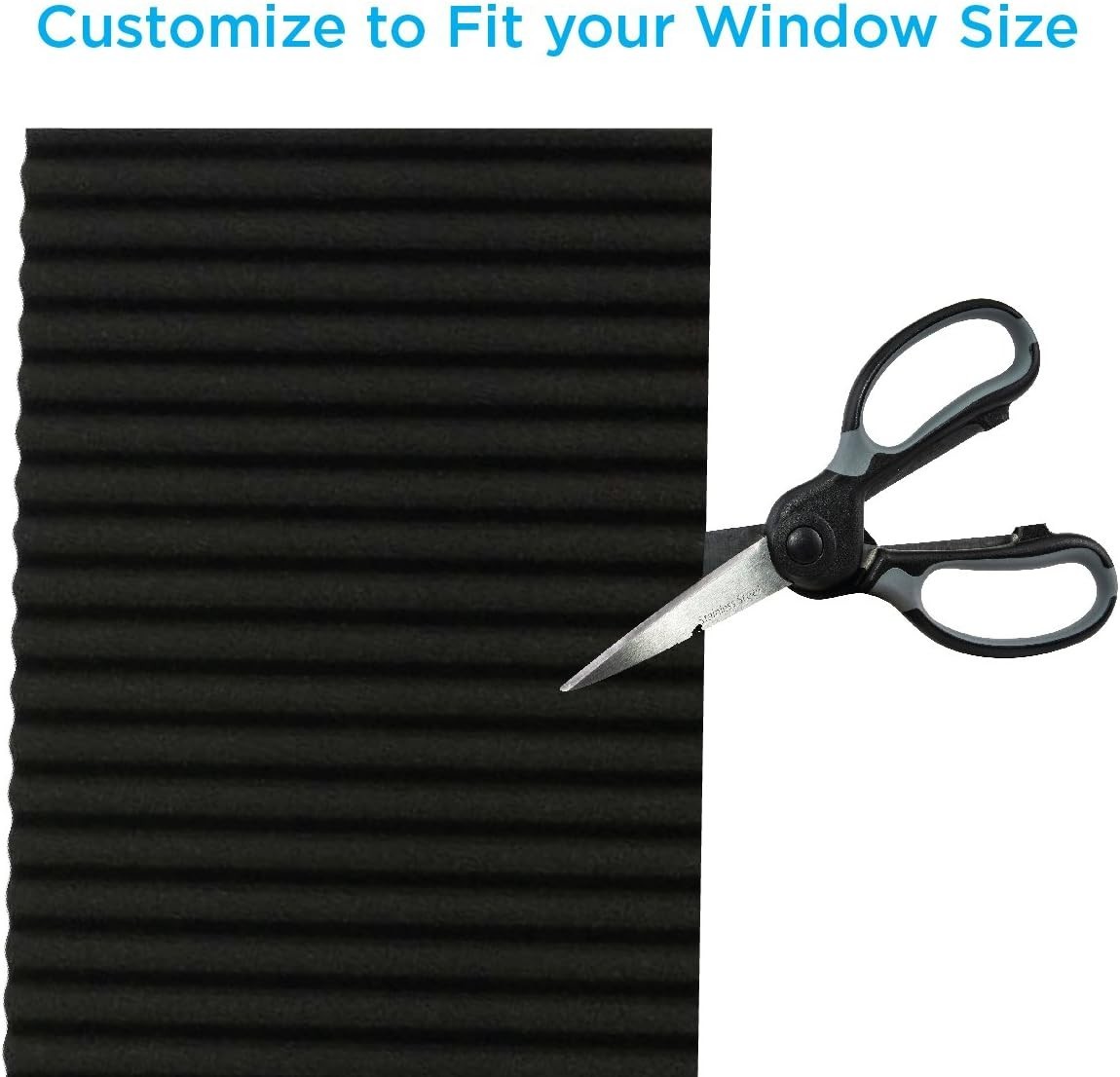 Window AC Insulating Panel Set 18×9 With Self-Adhesive Channels Black 2 Pack