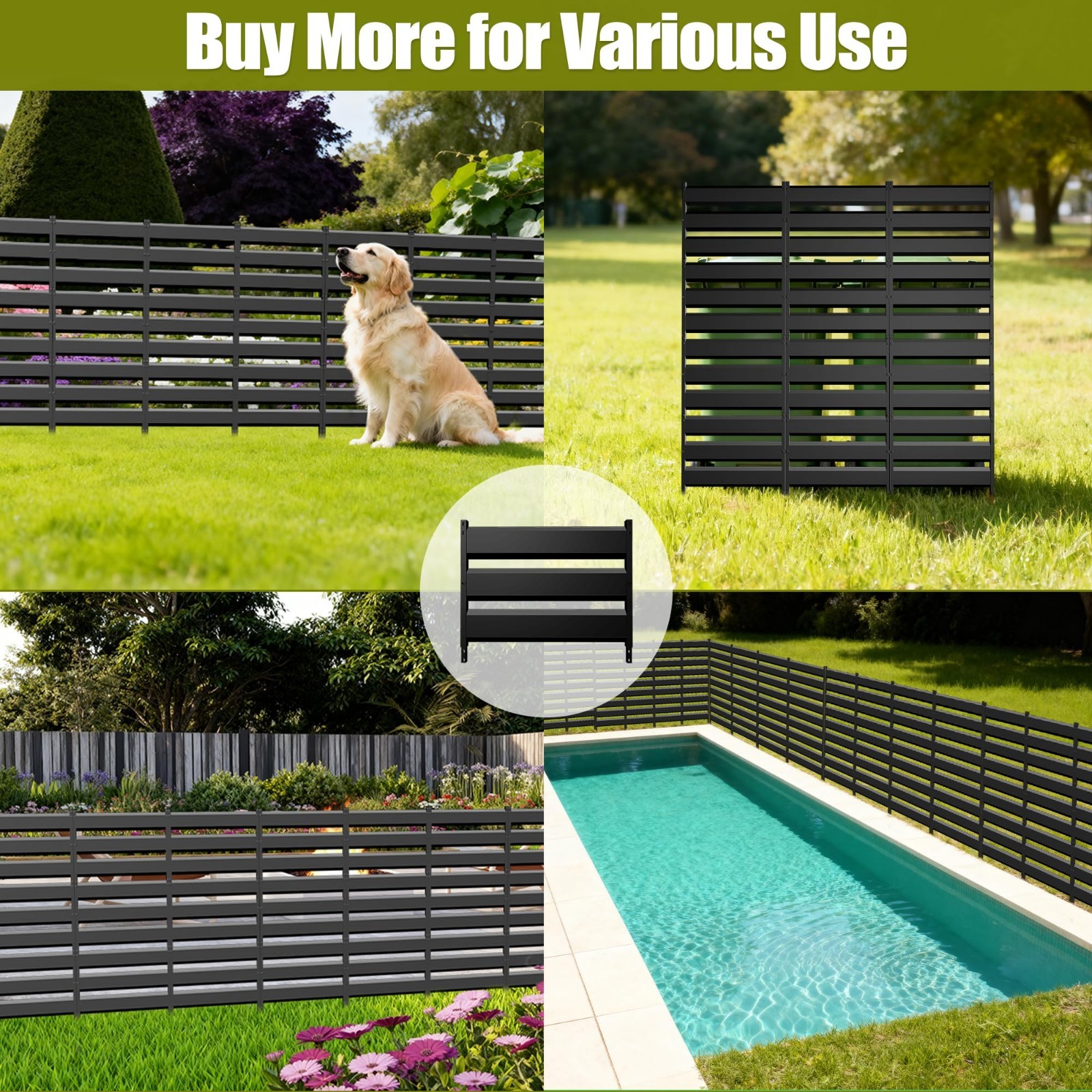 48x45in Air Conditioner Privacy Fence Screen & Trash Can Enclosure – No Dig Outd
