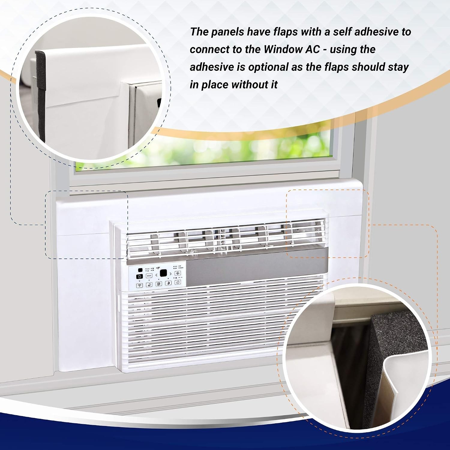 White Window AC Insulation Panels – 36&Prime; Wide