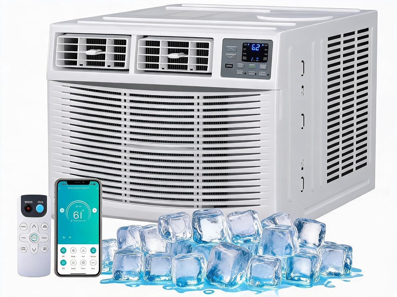 18000 BTU Window Air Conditioner with Heat Heater AC Unit 1000 Sq Ft