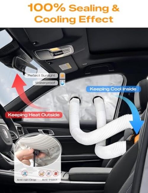 Portable Air Conditioner Window Kit – Car Window Vent Seal Kit for AC Air