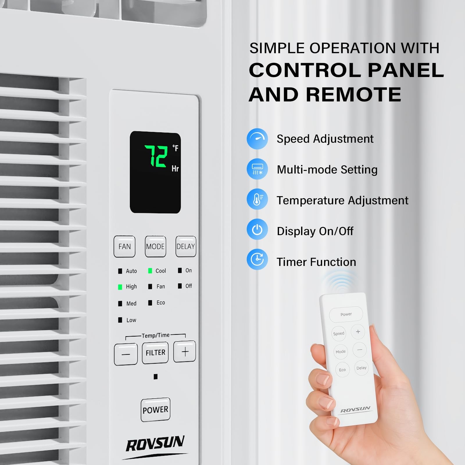 5000 6000 BTU Cooling Window Air Conditioner AC Unit Remote Home Apartment