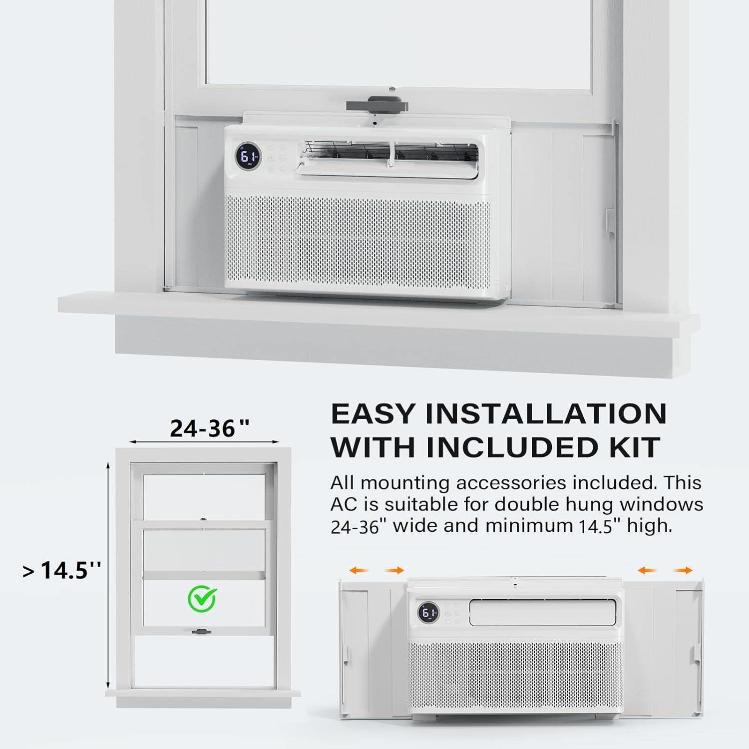 10,000 BTU Inverter Window Air Conditioner AC Unit Dehumidifier Fan 450 sp.ft