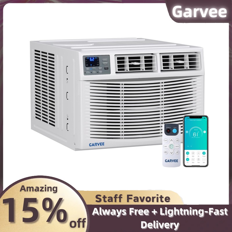 8000 BTU 115V Window Air Conditioner with Heat Wi-Fi & Remote Control for 350Sq