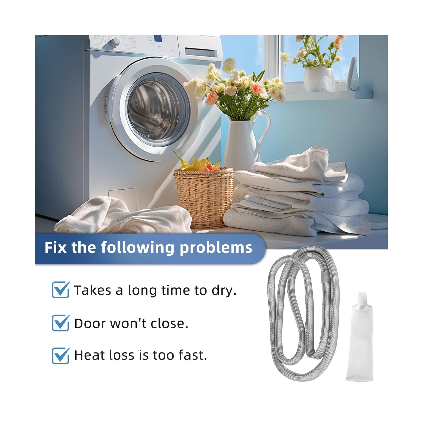 W10906683 Dryer Door Seal For Whirlpool Dryer Door Seal WED4950… USA FAST SHIP