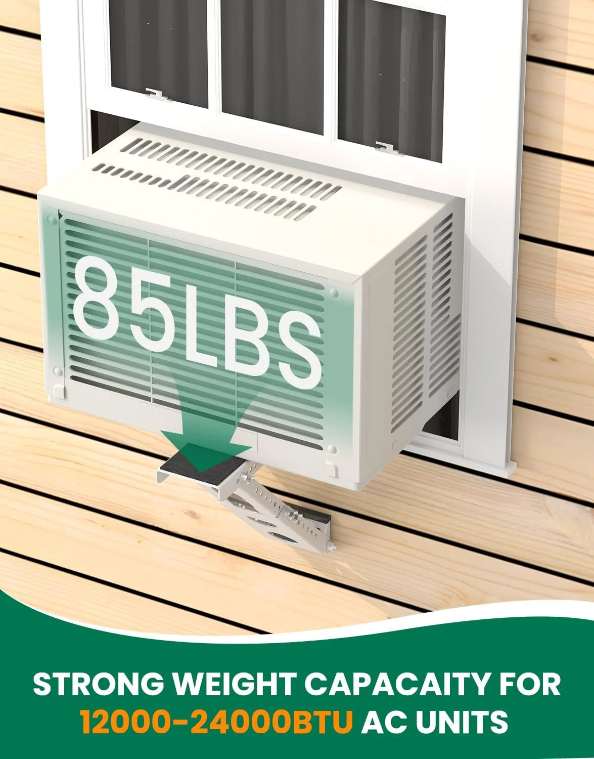 Window Air Conditioner Support Bracket: Adjustable Anti-Slip Shock-Absorbing Mat