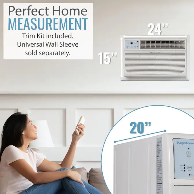 Keystone 450-sq 115-V White Through Wall Air Conditioner ENERGY STAR W/remote