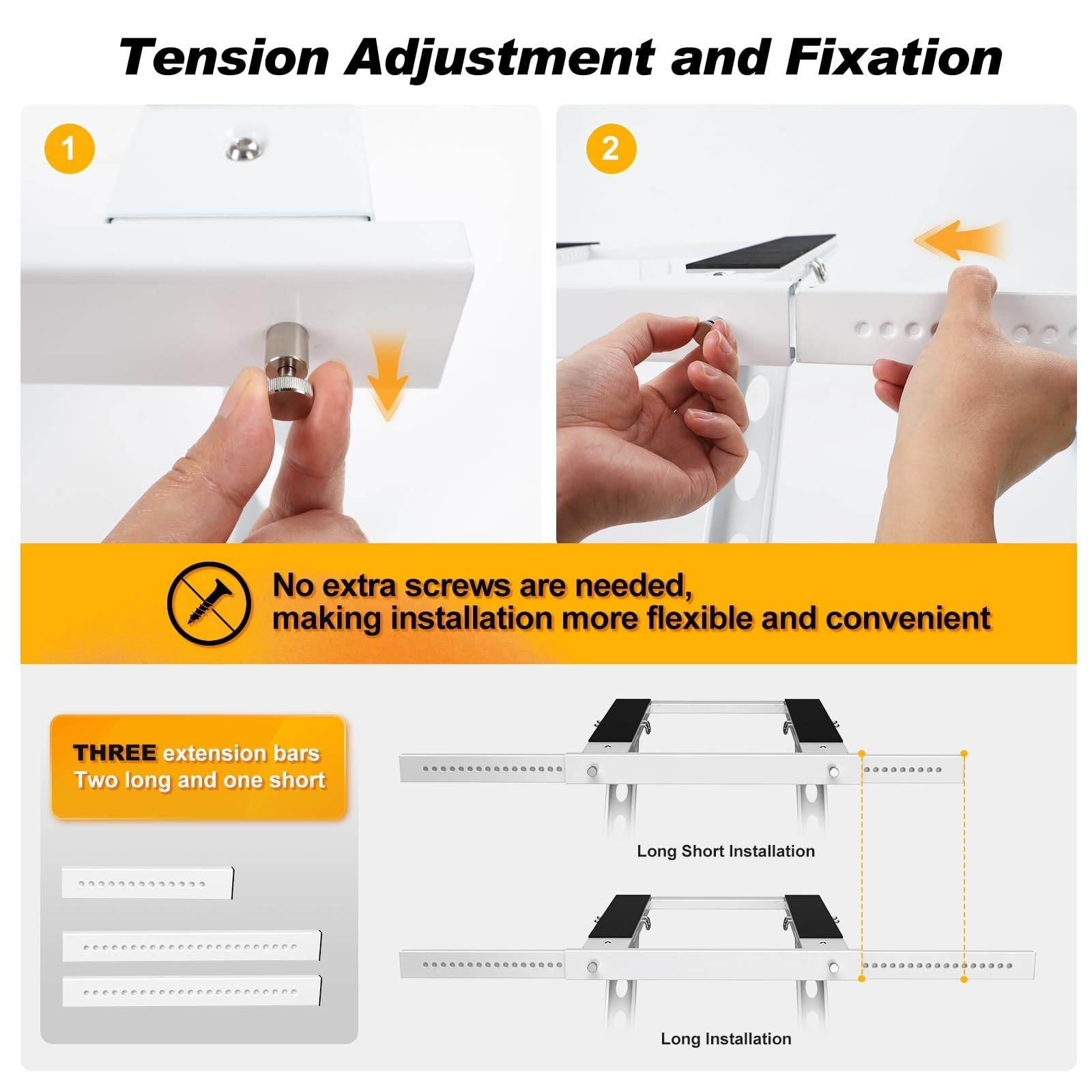 Adjustable No-Drill Window AC Bracket 23&Prime;-39&Prime; – Heavy Duty 220lbs Support, Easy