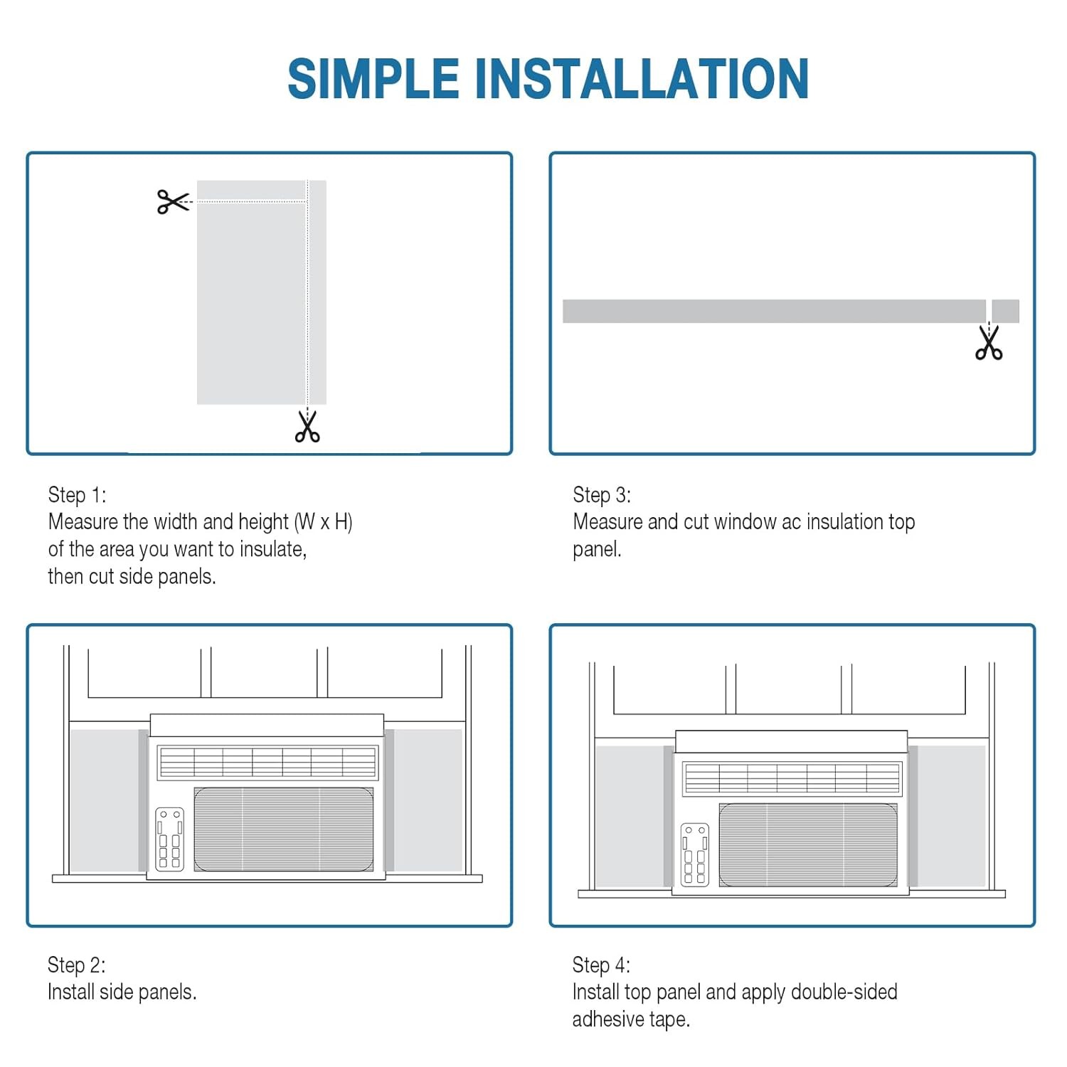Air Conditioner Window Kit 2 Pack AC Side Panels Foam Insulation Seals