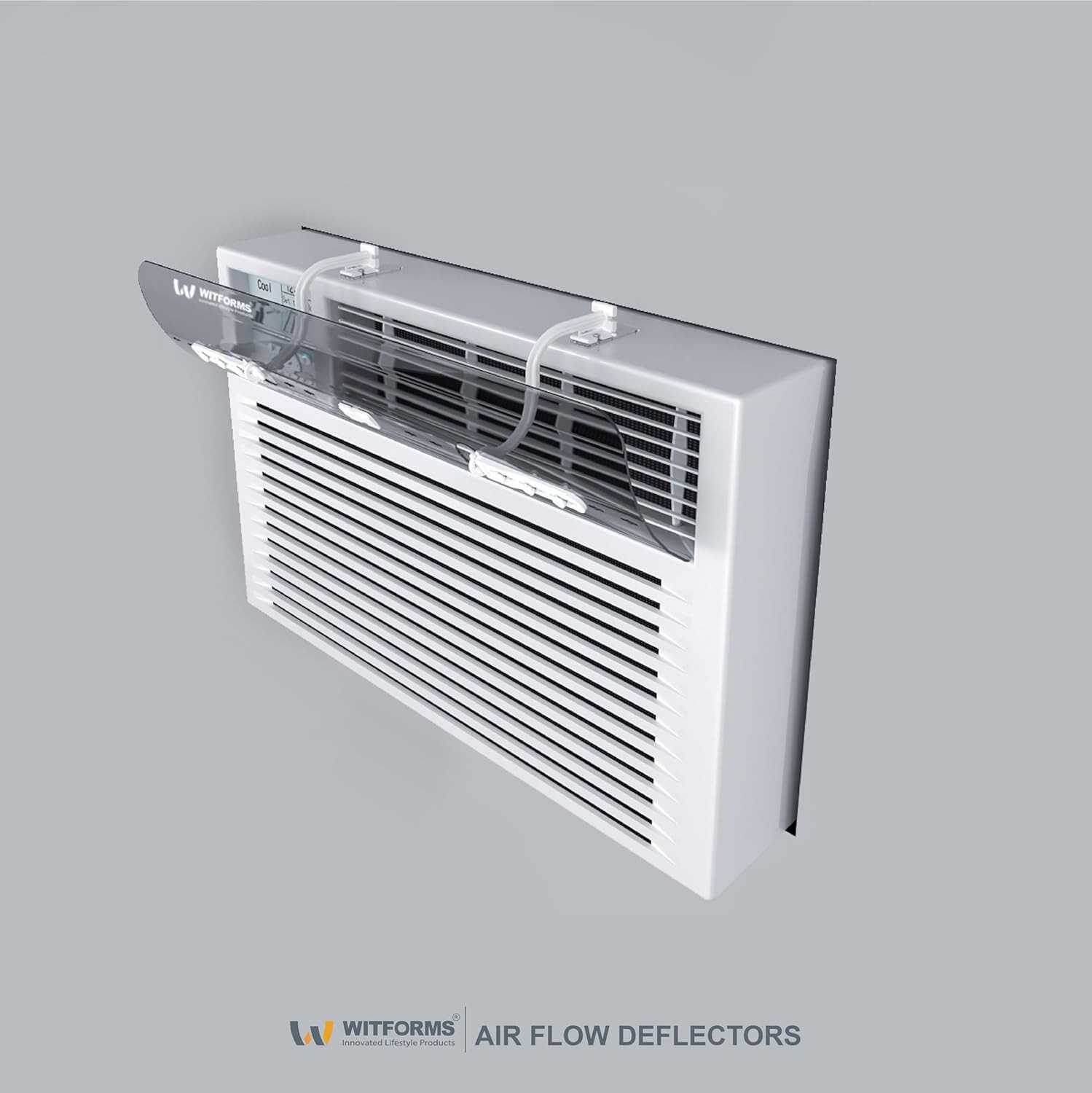 Window AC Air Deflector – 24&Prime; Length for TOP VENT Window Units ONLY – Transparen