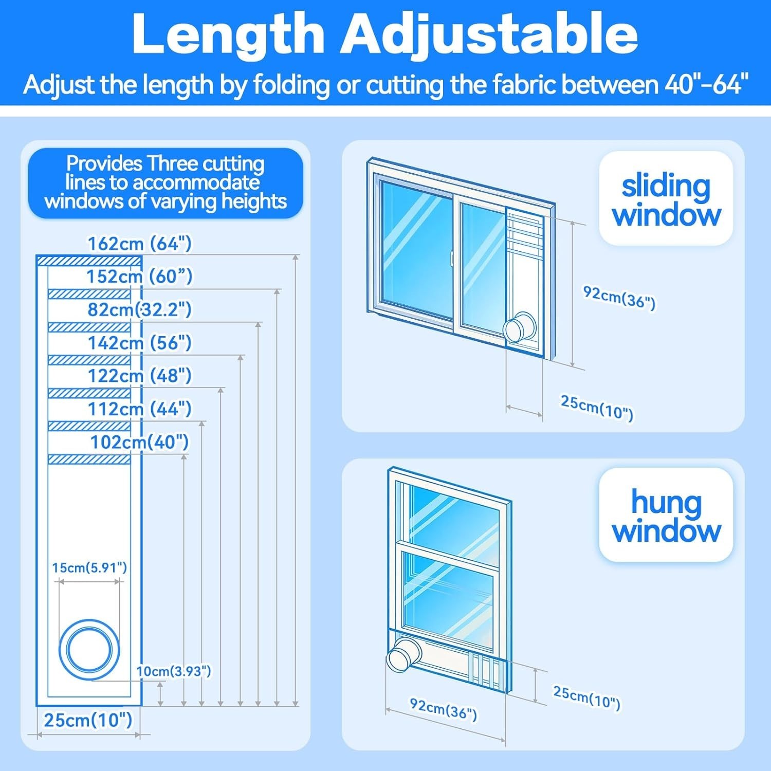 Portable Air Conditioner Window Vent Kit, Window Seal Kit for Mobile Air Cond…