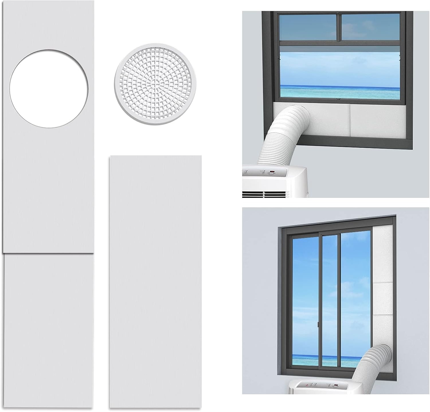 Portable Air Conditioner Window Seal Plates Kit, Vertical AC Window Unit, Adj…