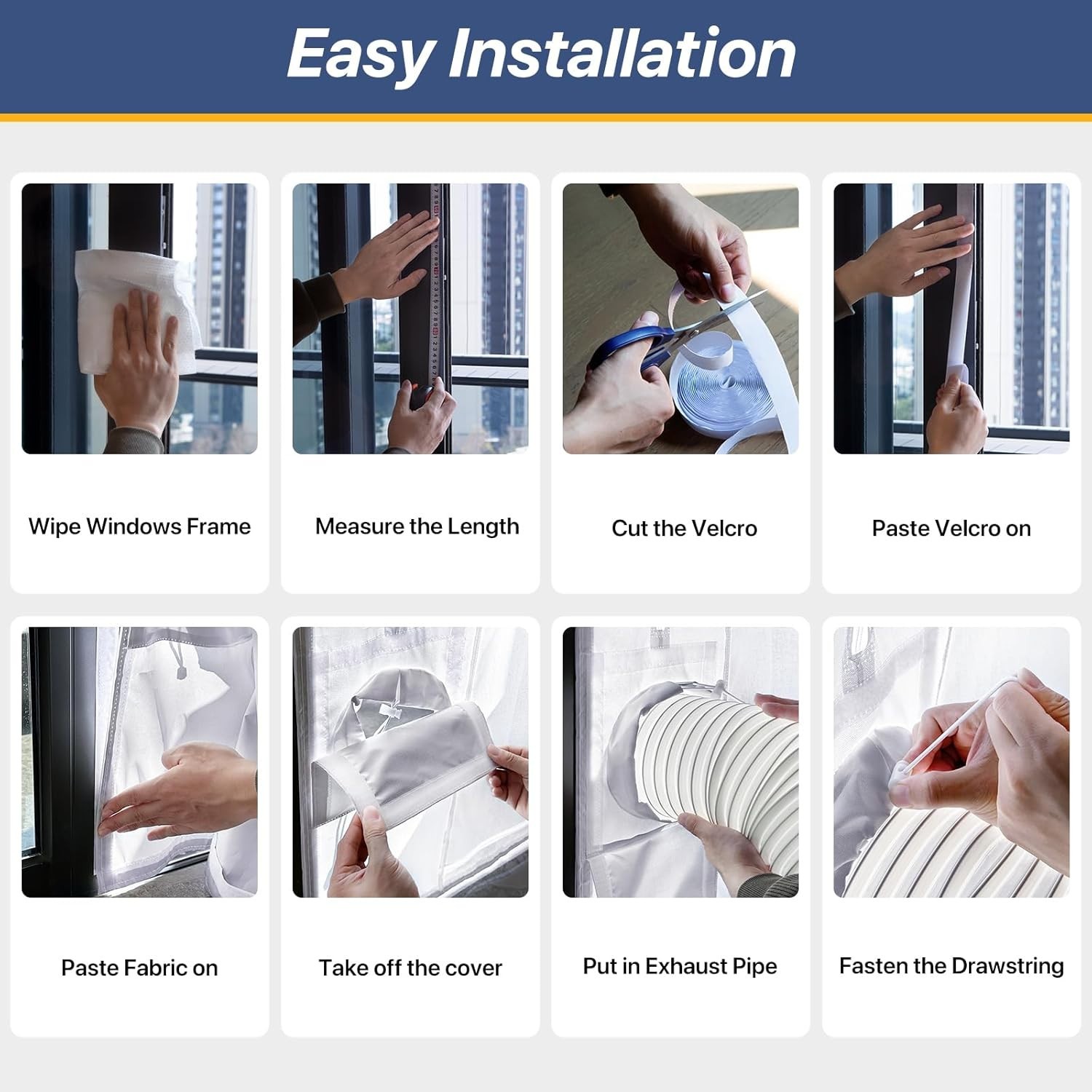 Portable Air Conditioner Sliding Door Vent Kit, 100% Sealing Sliding Door AC Ven