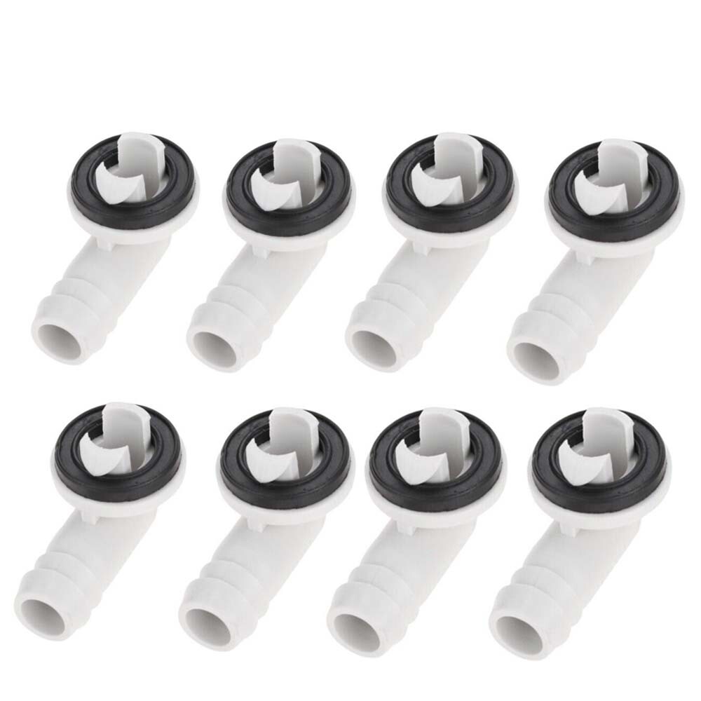 Plastic Connector Elbow Fitting Rubber Ring Air Conditioner AC Drain Hose 4/8pcs