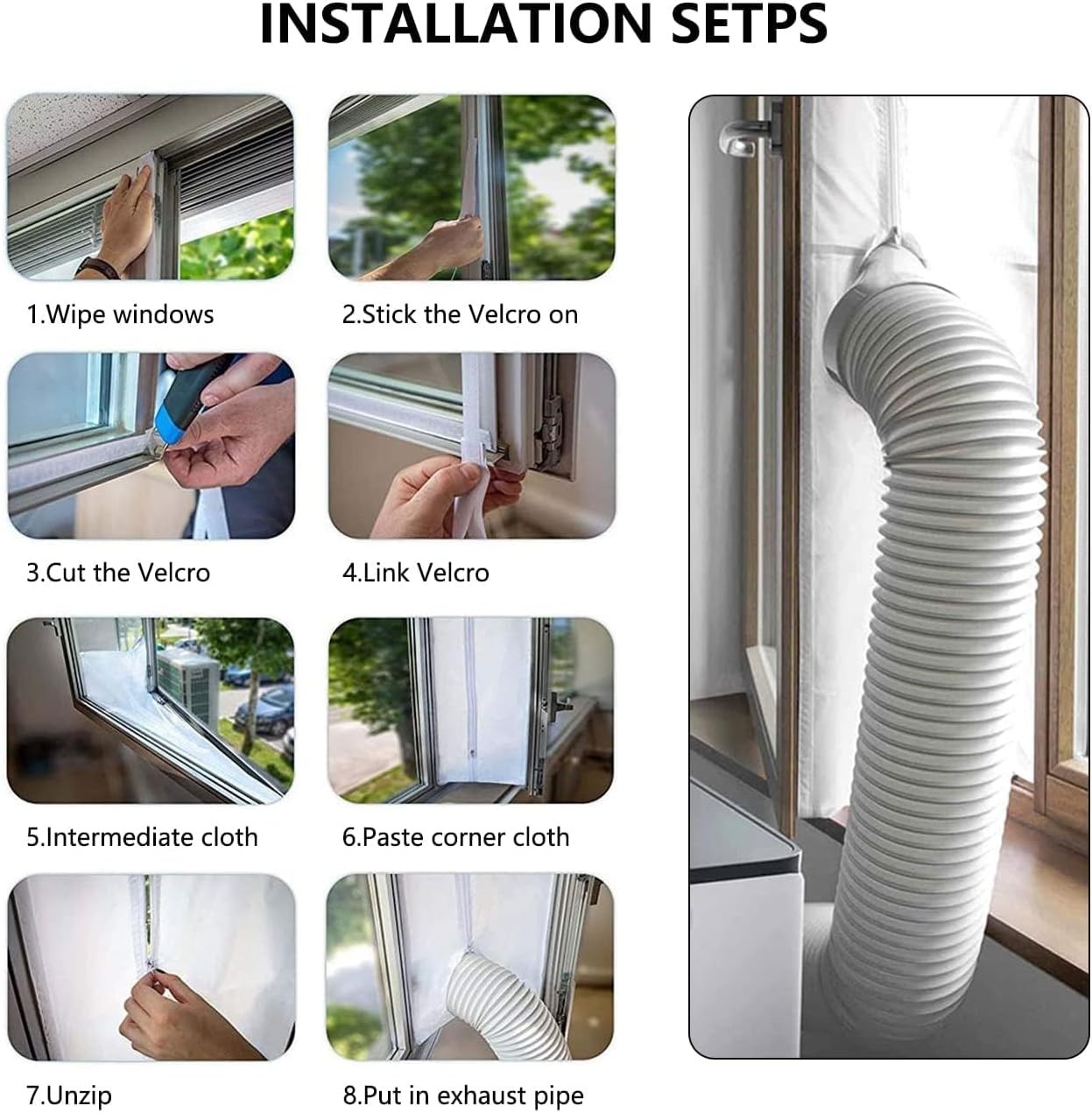 Portable Air Conditioner Window Seal Kit,Hot Air Stop Air Exchange Guards wit…